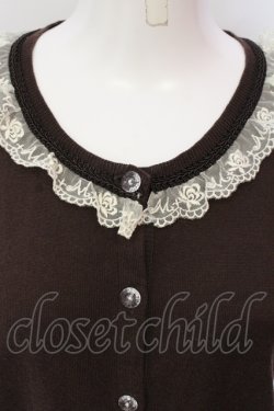 画像2: metamorphose / レースリボン半袖カーディガン  ブラウン O-25-06-07-073-ME-TO-IG-OS