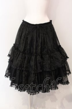 画像1: metamorphose / 【プラスサイズ】オーガンジーミディアムフリルパニエ 2 クロ O-25-06-07-075-ME-SK-YM-OS