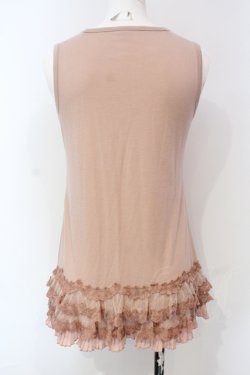 画像3: axes femme / フリルティアードタンクトップ M ピンクベージュ O-25-06-07-011-AX-TO-IG-OS
