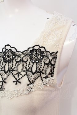 画像2: axes femme / 刺繍チュールレースタンクトップ M アイボリー O-25-06-07-012-AX-TO-IG-OS