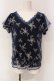 画像1: axes femme / フラワー刺繍Vネックトップス M ネイビー O-25-06-07-013-AX-TO-IG-OS (1)