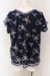 画像3: axes femme / フラワー刺繍Vネックトップス M ネイビー O-25-06-07-013-AX-TO-IG-ZT460 (3)