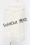 axes femme / シフォンタックチュールレースタンクトップ M アイボリー O-25-06-07-015-AX-TO-IG-OS