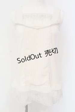 画像1: axes femme / シフォンタックチュールレースタンクトップ M アイボリー O-25-06-07-015-AX-TO-IG-OS