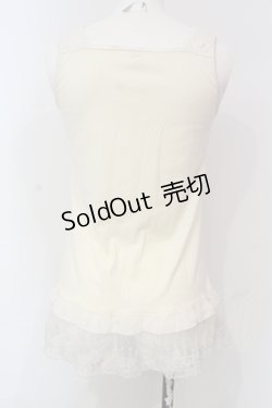 画像3: axes femme / シフォンタックチュールレースタンクトップ M アイボリー O-25-06-07-015-AX-TO-IG-OS
