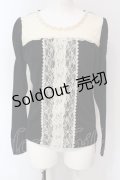 axes femme / パール付きバイカラープルオーバー M クロ×アイボリー O-25-06-07-020-AX-TO-IG-OS