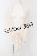 axes femme / ローズモチーフレースショール  アイボリー O-25-06-07-021-AX-ZA-IG-OS