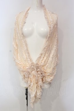 画像1: axes femme / ローズモチーフレースショール  アイボリー O-25-06-07-021-AX-ZA-IG-OS