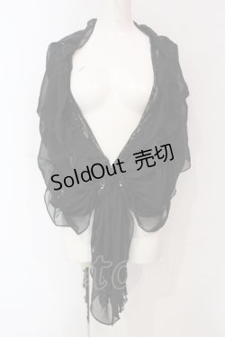 画像1: axes femme / レースシフォンショール  クロ O-25-06-07-022-AX-ZA-IG-OS