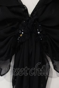 画像2: axes femme / レースシフォンショール  クロ O-25-06-07-022-AX-ZA-IG-OS