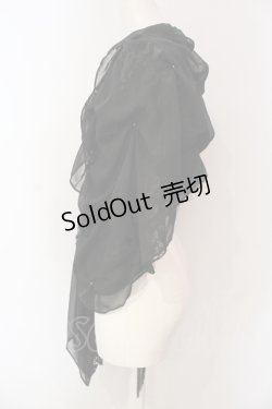 画像3: axes femme / レースシフォンショール  クロ O-25-06-07-022-AX-ZA-IG-OS