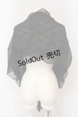 画像4: axes femme / レースシフォンショール  クロ O-25-06-07-022-AX-ZA-IG-OS