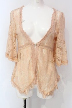 画像1: axes femme / 総レーストッパーカーデ M ピンク O-25-06-07-023-AX-TO-IG-OS