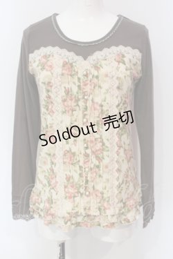 画像1: axes femme / ビスチェ風カットソー M チャコール×アイボリー O-25-06-07-024-AX-TO-IG-OS