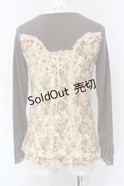 画像3: axes femme / ビスチェ風カットソー M チャコール×アイボリー O-25-06-07-024-AX-TO-IG-OS
