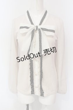 画像1: axes femme / タイ付きブラウス風プルオーバー M ベージュ O-25-06-07-026-AX-TO-IG-OS