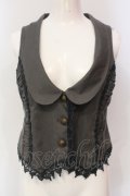 axes femme / レース配色ベスト  グレー O-25-06-07-028-AX-TO-IG-OS
