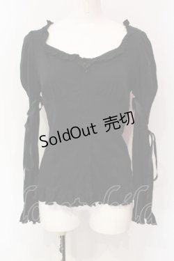 画像1: BPN / リボン通しカットソー M クロ O-25-06-07-030-GO-TO-OW-OS