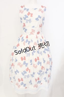 画像1: Jane Marple / Anniversary ribbonsスクエアドレス  オフホワイト O-25-06-09-031-JM-OP-OW-OS