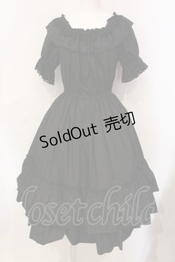 画像1: Dreaming Drop / シャーリングワンピース  クロ O-25-06-09-032-LO-OP-OW-OS