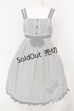画像1: metamorphose / クラウンレーベルSetのハイウエストギンガムジャンパースカート  クロ O-25-06-09-005-ME-OP-OW-OS
