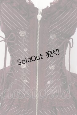 画像2: OZZ ANGELO / Stripe Rose ビスチェワンピース  ワイン O-25-06-09-034-OO-OP-IG-OS
