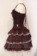 画像3: OZZ ANGELO / Stripe Rose ビスチェワンピース  ワイン O-25-06-09-034-OO-OP-IG-OS (3)