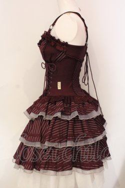 画像3: OZZ ANGELO / Stripe Rose ビスチェワンピース  ワイン O-25-06-09-034-OO-OP-IG-OS