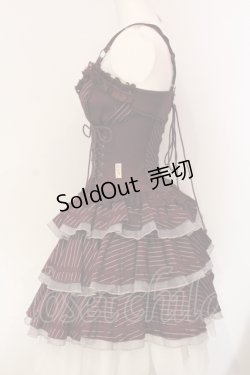 画像3: OZZ ANGELO / Stripe Rose ビスチェワンピース  ワイン O-25-06-09-034-OO-OP-IG-OS
