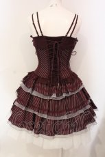 画像4: OZZ ANGELO / Stripe Rose ビスチェワンピース  ワイン O-25-06-09-034-OO-OP-IG-OS (4)
