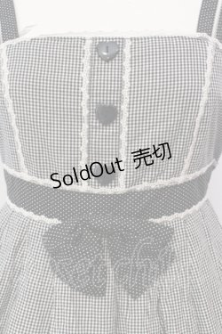 画像2: metamorphose / クラウンレーベルSetのハイウエストギンガムジャンパースカート  クロ O-25-06-09-005-ME-OP-OW-OS