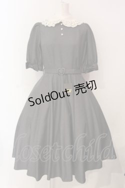 画像1: Innocent World / ハートのサーキュラーフレアーワンピース(五分袖) M グレー×キナリ O-25-06-09-039-IW-OP-OW-OS