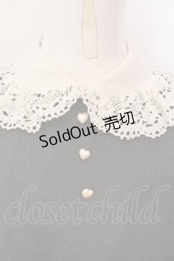 画像2: Innocent World / ハートのサーキュラーフレアーワンピース(五分袖) M グレー×キナリ O-25-06-09-039-IW-OP-OW-OS