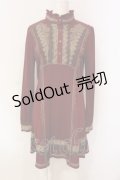 OZZ ANGELO / モチーフレーススタンドネックワンピース  ボルドー O-25-06-09-044-OO-OP-IG-OS