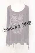 PEACE NOW / ギャザースリーブAラインカットソー M パープル O-25-06-09-049-PU-TO-IG-OS