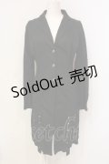 Ozz oneste / バックレースアップロングジャケット  ブラック O-25-06-09-050-OO-JA-IG-OS