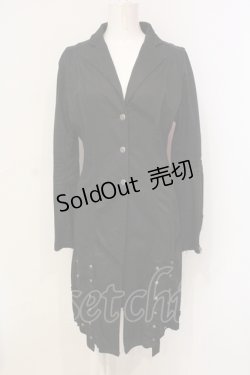 画像1: Ozz oneste / バックレースアップロングジャケット  ブラック O-25-06-09-050-OO-JA-IG-OS