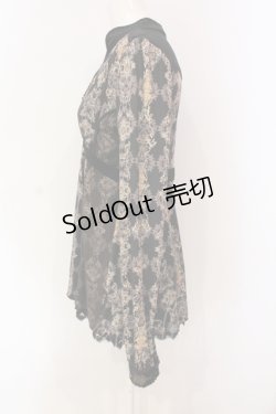 画像3: OZZ ANGELO / アラベスク風ベロア切り替えトップス  ブラック×ブラウン系 O-25-06-09-052-OO-TO-IG-OS