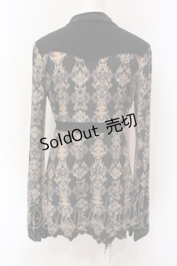 画像4: OZZ ANGELO / アラベスク風ベロア切り替えトップス  ブラック×ブラウン系 O-25-06-09-052-OO-TO-IG-OS