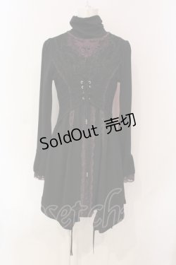画像1: OZZ ANGELO / レース重ねニットソーワンピース  ブラック×パープル系 O-25-06-09-056-OO-OP-IG-OS