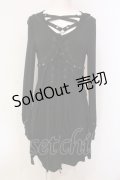 Ozz Croce / クロスネックフロントレースアップワンピース  ブラック O-25-06-09-057-OO-OP-IG-OS