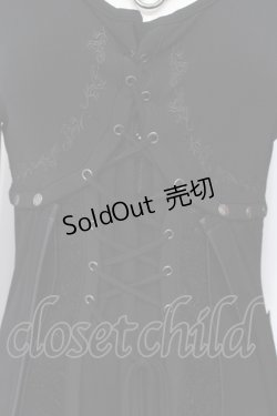 画像2: Ozz Croce / クロスネックフロントレースアップワンピース  ブラック O-25-06-09-057-OO-OP-IG-OS