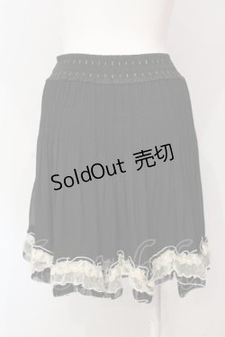 画像2: axes femme / バイカラーシフォンプリーツスカート M クロ×オフシロ O-25-06-09-058-AX-SK-IG-OS