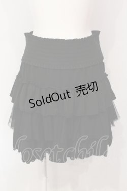 画像1: Ozz oneste / メッシュティアードスカート  ブラック O-25-06-09-059-OO-SK-IG-OS