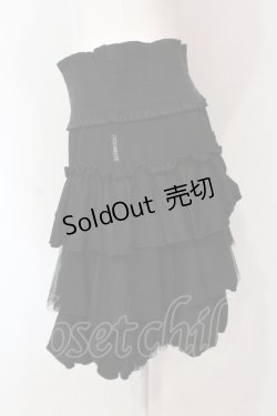画像2: Ozz oneste / メッシュティアードスカート  ブラック O-25-06-09-059-OO-SK-IG-OS