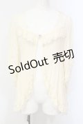 axes femme / レース切り替えワッシャーボレロ M アイボリー O-25-06-09-063-AX-TO-IG-OS