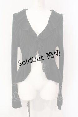 画像1: axes femme / バックレースアップニットボレロ０ M クロ O-25-06-09-065-AX-TO-IG-OS