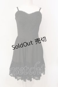 BPN / モチーフレースキャミソールワンピース M ブラック O-25-06-09-067-GO-OP-IG-ZS
