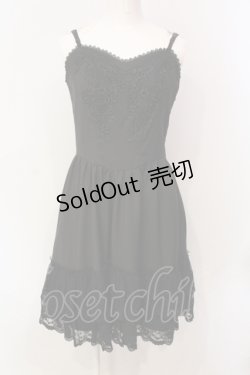 画像1: BPN / モチーフレースキャミソールワンピース M ブラック O-25-06-09-067-GO-OP-IG-ZS