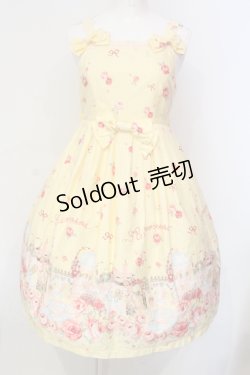 画像1: metamorphose / Blooming Gardenはしごレースジャンパースカート  イエロー O-25-06-09-008-ME-OP-OW-OS